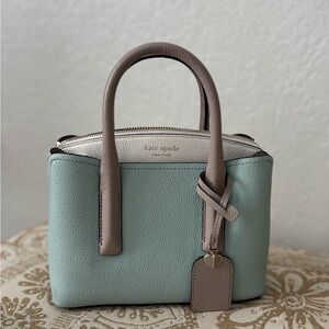 Kate Spade Mint, White, & Grey Mini Bag